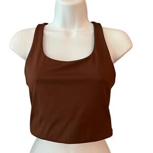 Girlfriend Collective Paloma Racerback Sports Bra Earth Brown Sz Medium